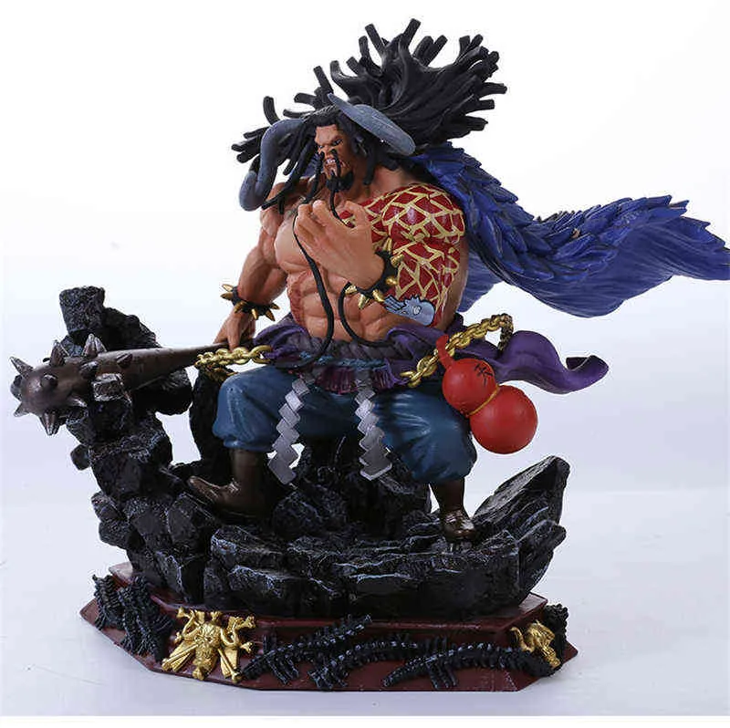 Аниме One Piece Wano Four Emperors Beast Pirates Kaido Battle Ver. GK PVC Фигурка Статуя Коллекционная модель Детская игрушка Кукла AA220311