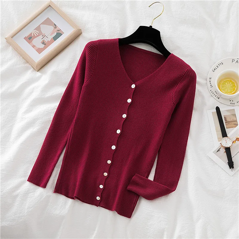 Winter Cardigan Women Vneck Sweater Womens Outdoor Cardigan Cardigan Thin Autumn Base Top Cardigans Womens 201221