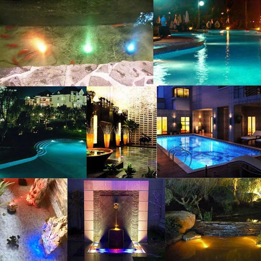 set IP68 RGB 36 LED Underwater Spotlight Swimming Pool Light Lamp for Fountains Pond Water Garden rium Y200917