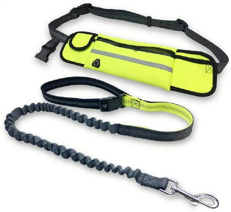 Benepaw slitstarkt handsfree bungee hund koppel med ficka reflekterande justerbar midja bälte löpande husdjur koppel för medelstora stora hundar LJ201112