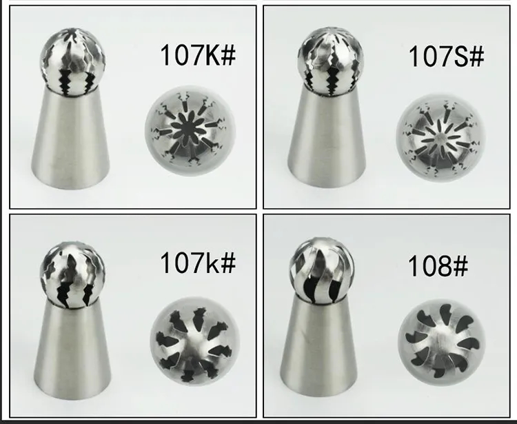 Cake Decorating Kit Russian Ball Piping Tips Stainless Steel Sphere Nozzle Set Cake Decorating Supplies DIY Decor Baking Tool