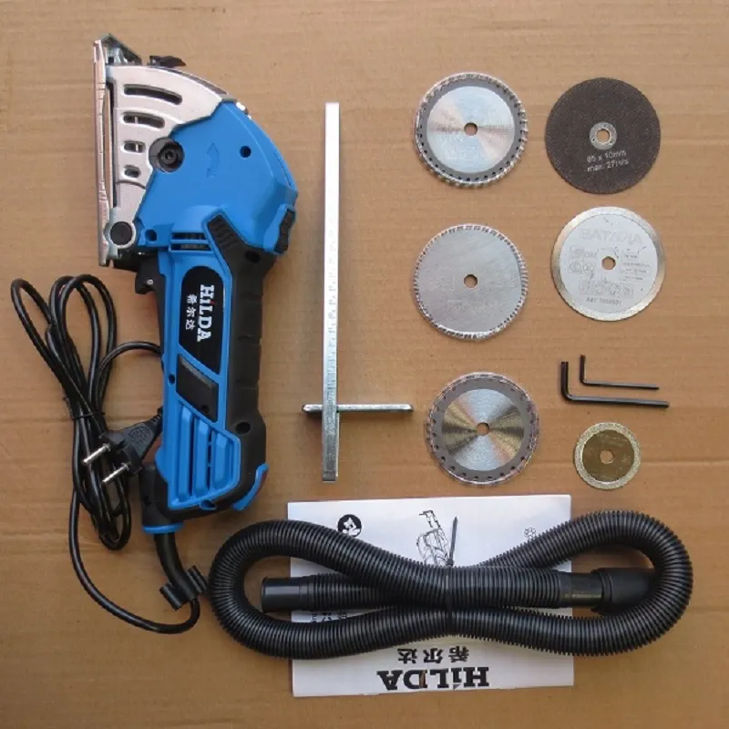 Mini serra circular manual 220v ue, serra de mergulho multifuncional, serra circular para uso doméstico para madeira, metal, granito, mármore t215h