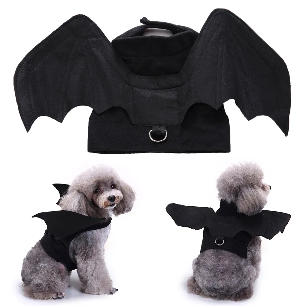 Halloween Lovely Pet Dog Apparel valp bat form mjuk cosplay väst kostym kläder