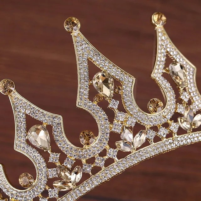 Золото, серебро, головные уборы принцессы, шикарные свадебные диадемы, аксессуары, потрясающие кристаллы, жемчуг, свадебные диадемы и короны 11207314d