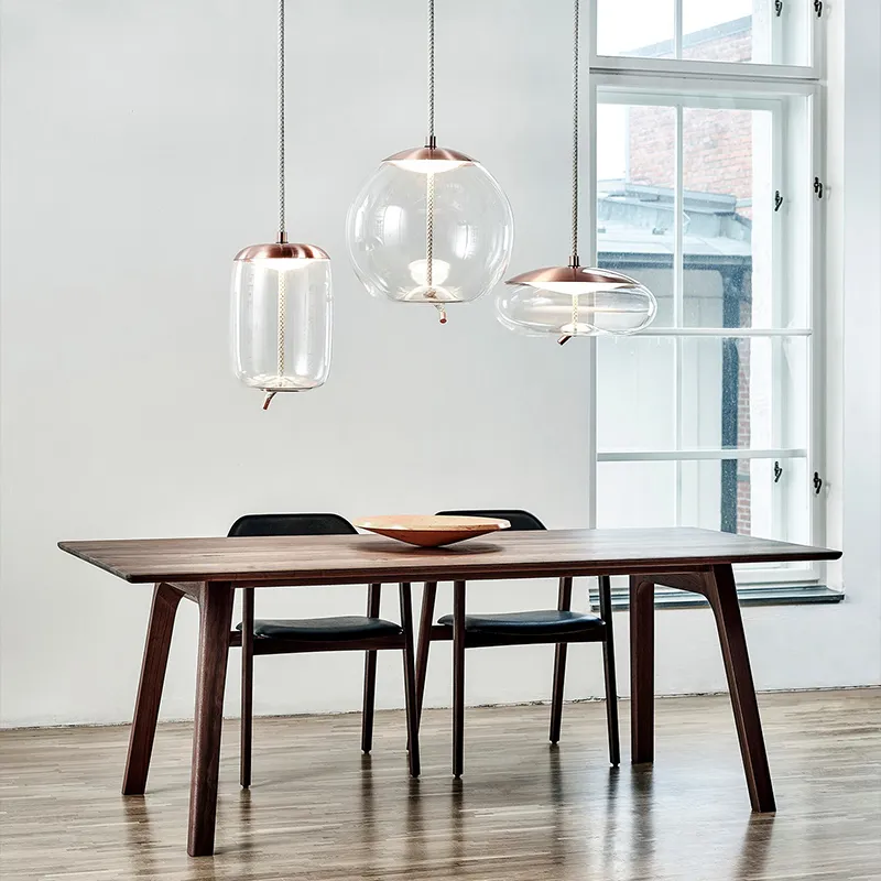 Lampe Led suspendue en verre à nœud, design nordique minimaliste, luminaire décoratif d'intérieur, idéal pour un salon, un Lustre créatif, Camera254r
