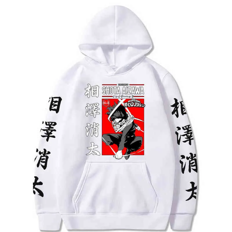 Heiße Harajuku meine Held Akademien Japanische Grafik Anime Hoodie Anime Manga Shota Aizawa Black Hoodies Tops Kleidung H1227