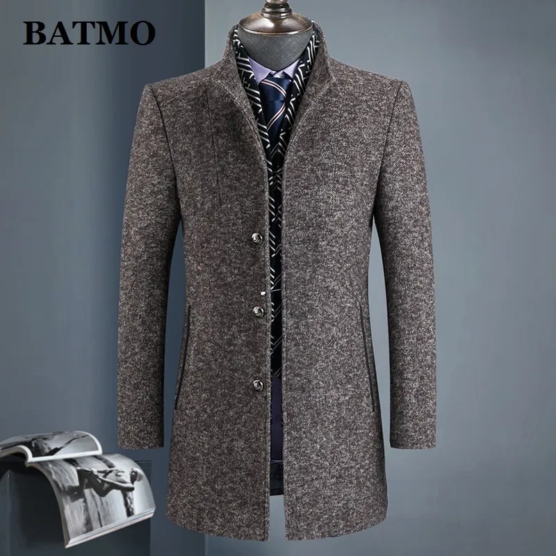 Batmo Aankomst Winterwol Dikke Trench Coat Menmen's Gray Casual Wol 60% Jackets828 201127