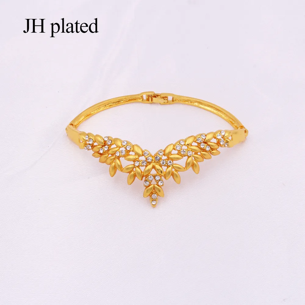 Ensembles de bijoux d'Éthiopie pour femmes collier d'oreilles Gold Collier Bracelet Ring Dubaï Africain Indian Bridal Wedding Set Gifts Collares 2011303756665