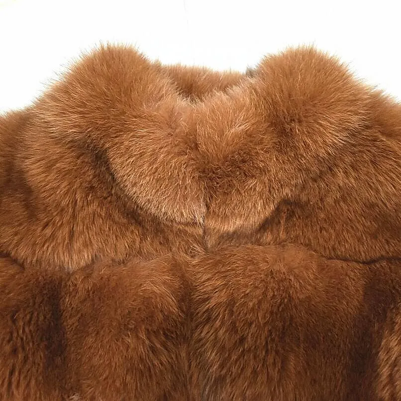 Natural Fox Fur Coat Real Fox Fur Short Jacket Winter Fashion Warm Casual European Woman Street Style 201212