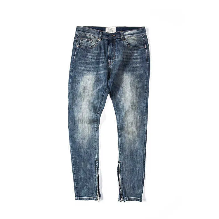 Mäns Jeans Black Blue Grey High Street Solid Wash White Ben Zipper Jeans