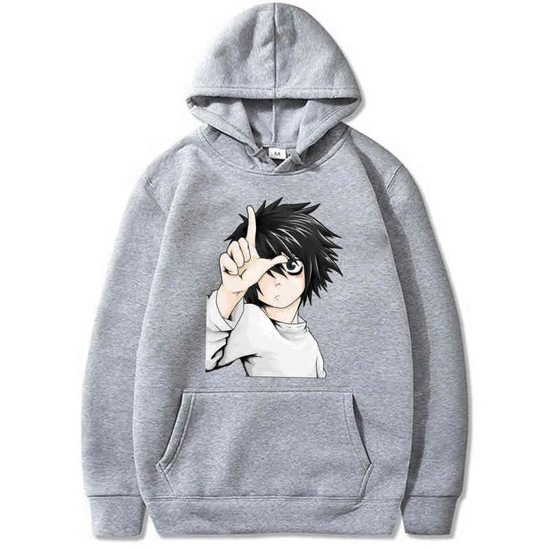 Harajuku Anime Death Note Cosplay Clothes Costumes Men Hoodies Sweatshirts Hat Clothing Tops H1227