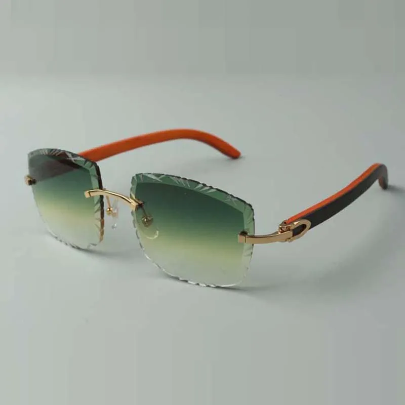 2022 Designers Lunettes de soleil 3524023 COUPES LENS Temples en bois orange naturels Taille 58-18-135 mm3114