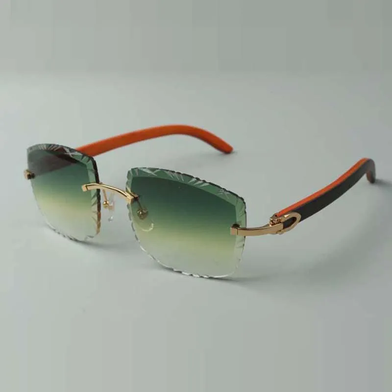 2022 designers solglasögon 3524023 skär lins naturliga orange trätemplar glasstorlek 58-18-135mm295r