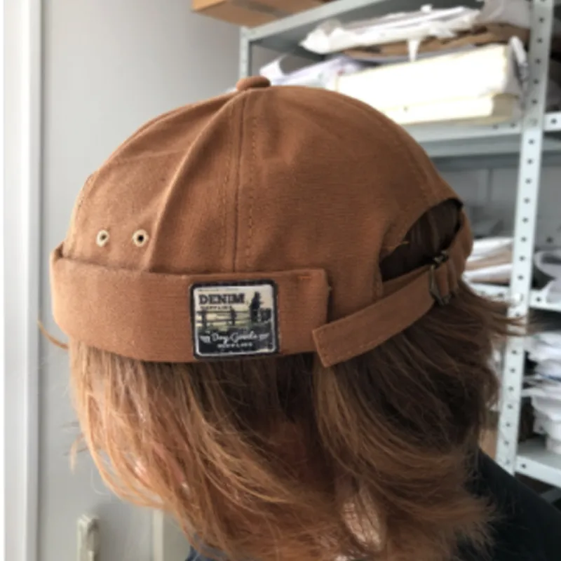 Vintage Docker Cap randloze hoed Ademboere beanie hoeden katoen retro verstelbare literaire verhuurder zeiler cap vrouwen hiphop hoed y2016653267