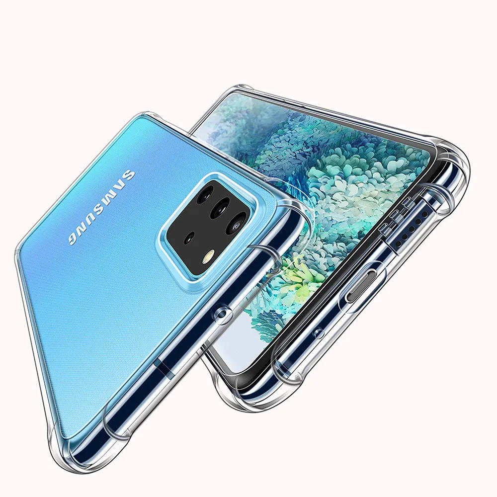 Wyczyść przypadki ochronne Samsung Galaxy S20 Ultra S10 Plus S9 S10E Uwaga 10 9 A50 A70 A40 A20 A30 A30 A80 S8 Akcesoria do telefonów telefonicznych