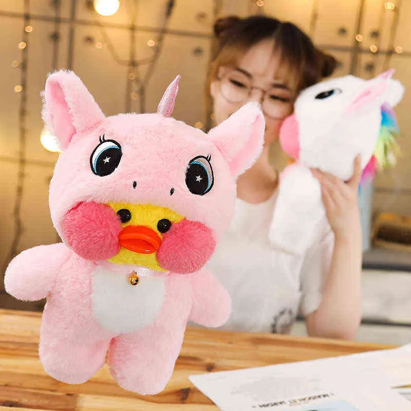 Cute LaLafanfan Cafe Duck Turn to Unicorn Totoro Panda Plush Toys Stuffed Soft Animal Dolls for Kids Girls Birthday Gifts 2202097998436