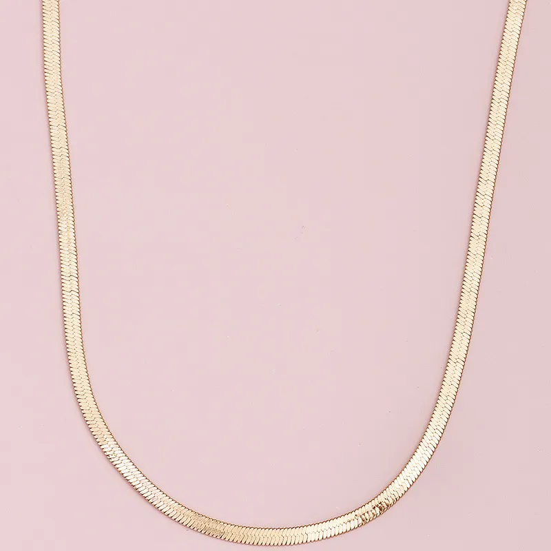 HI MAN Bohemian Simple Golden Snake Bone Clavicle Chain Necklace Women Fashion Beach Casual Jewelry Girlfriend Gift