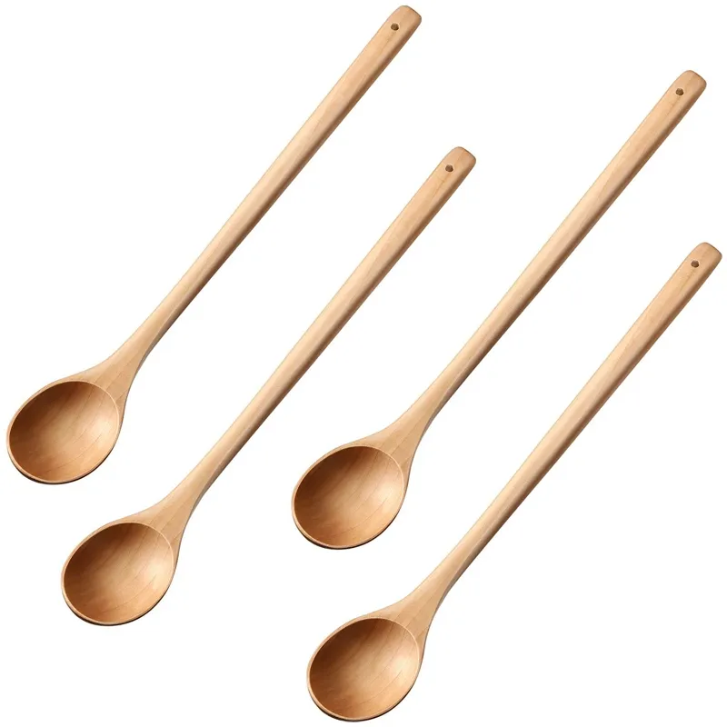 Una serie di 4 cucchiai di miscelazione lunghi la casa di cucina bambini039s in legno7364241
