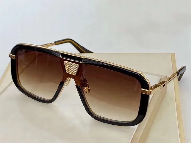 Schwarzgoldener Rahmen, grau schattiertes Schild, Sonnenbrille 400, Sonnenbrille, Herren-Mode-Sonnenbrille, Top-Qualität mit Box230B