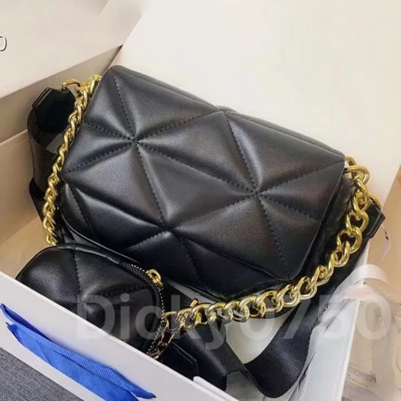 Bags Genuine Leather luxury designer bags handbag Combination pack with purse women messenger shoulder bag Diamond Lattice soft and full Lozenge dicky0750