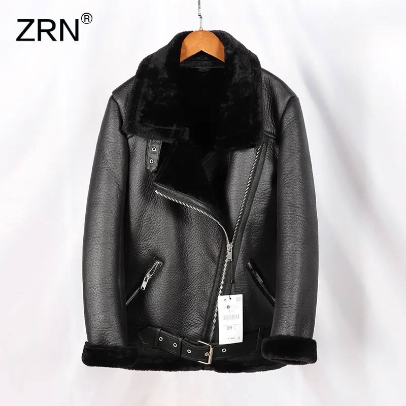 Women Fashion Winter Warm Coats Thicken Faux Leather Fur Coat Female Fur Lining Leather Jacket Jacket casaco feminino 201224