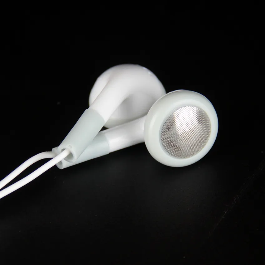 Wholesale White Earphones 3.5mm Disposable Earbuds Headphone No Mic For Mobile Phone MP3 MP4