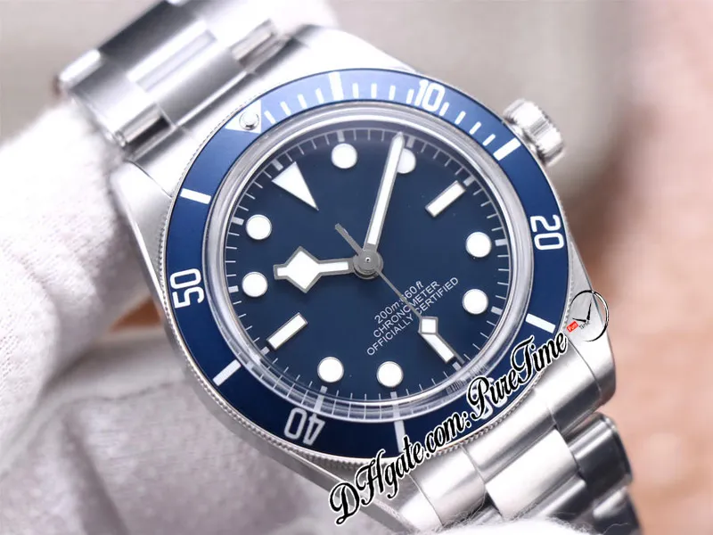 ZF Fifty Osiem 39 mm A2824 Automatyczne męskie zegarek Blue Dail White Markery Bransoletka ze stali nierdzewnej PTTD 79030 EDYCJA Pureteme N288S