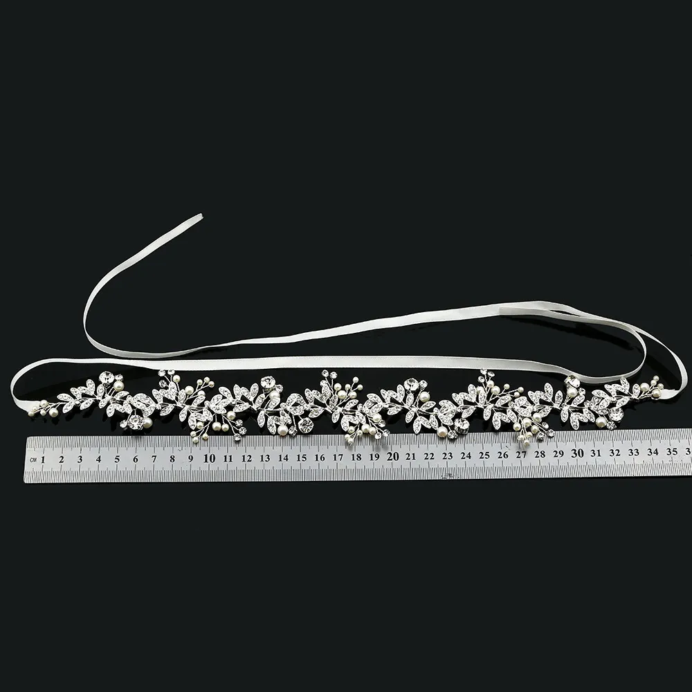 SLBRIDAL ALLIAGE MAIN MAIN ALLIAGE CHINESTONS CRISTES CRISTES PEURLS FLORIE BEAGE COUPLE BAND BREAD BRIDAL VINE ACCESSOIRES DE cheveux W02271