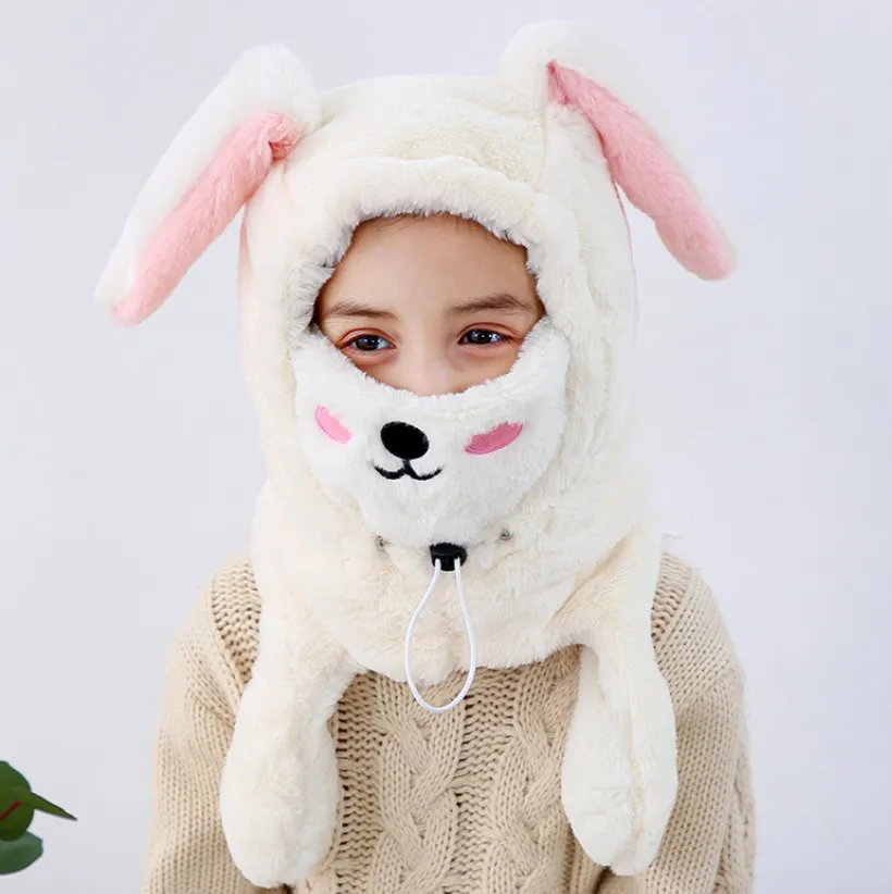 أطفال الشتاء طويل الأرنب قبعة الأذن الأطفال أفخم الأذنين الدافئة الدافئة فتيان الفتيات القبعات الصياد القبعات A5312295D