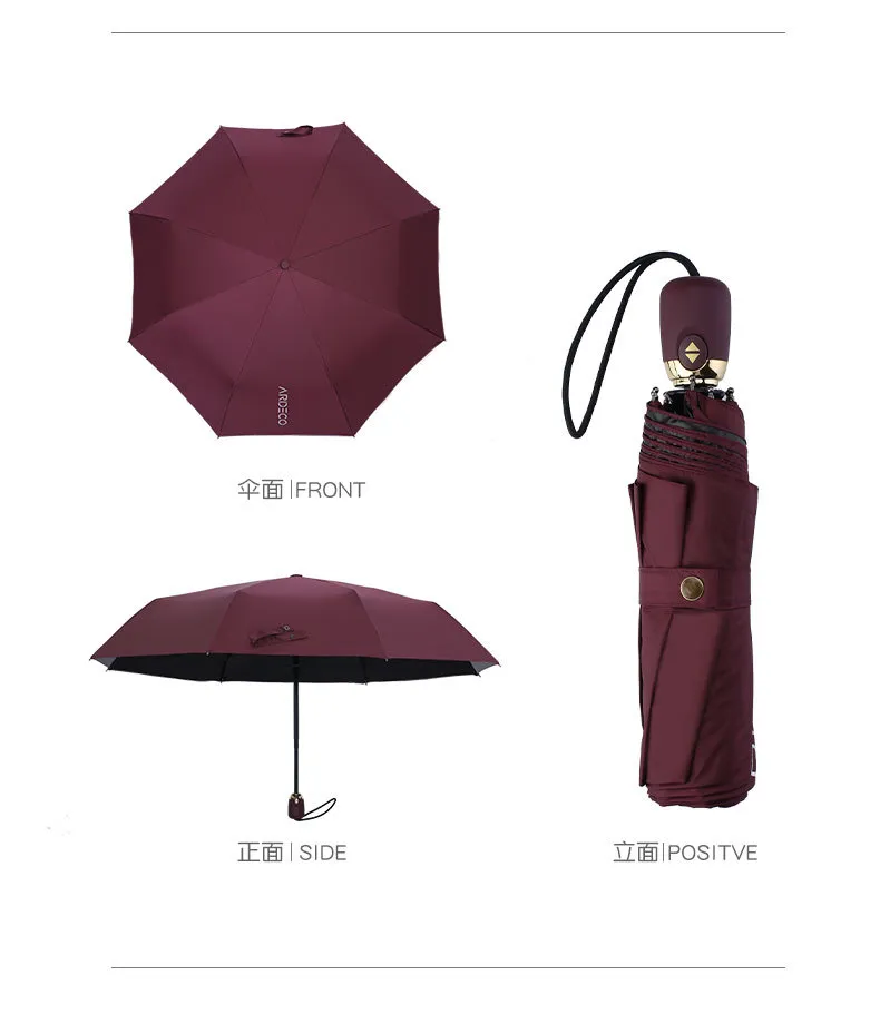 Marchi di lusso Ombrello automatico Camellia di alta qualità pioggia donna uomo pieghevole parasole UV parasole trasparente 201218