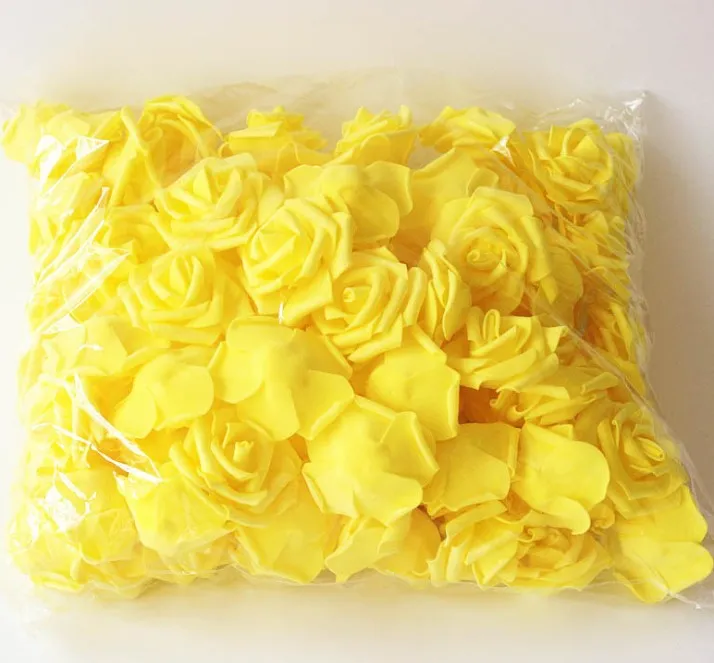 Nuovo di alta qualità 200 pz 6 cm schiuma teste di rose teste di fiori artificiali decorazione di cerimonia nuziale fiore bianco head216N