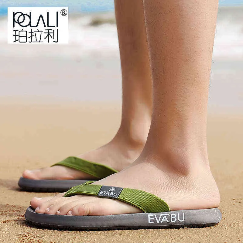 Kapcie Chanclas de Goma para Hombre Zapatos Planos De Exterior Sandalias de Marca Color Negro Rojo Y Verde Para Playa Verano 220308