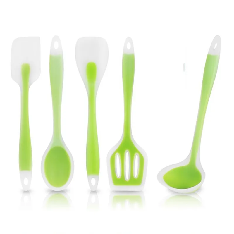 5 pièces/ensemble Silicone cuisine ustensiles de cuisine ensemble résistant à la chaleur cuisson antiadhésif outils de cuisson utensilio de cozinha