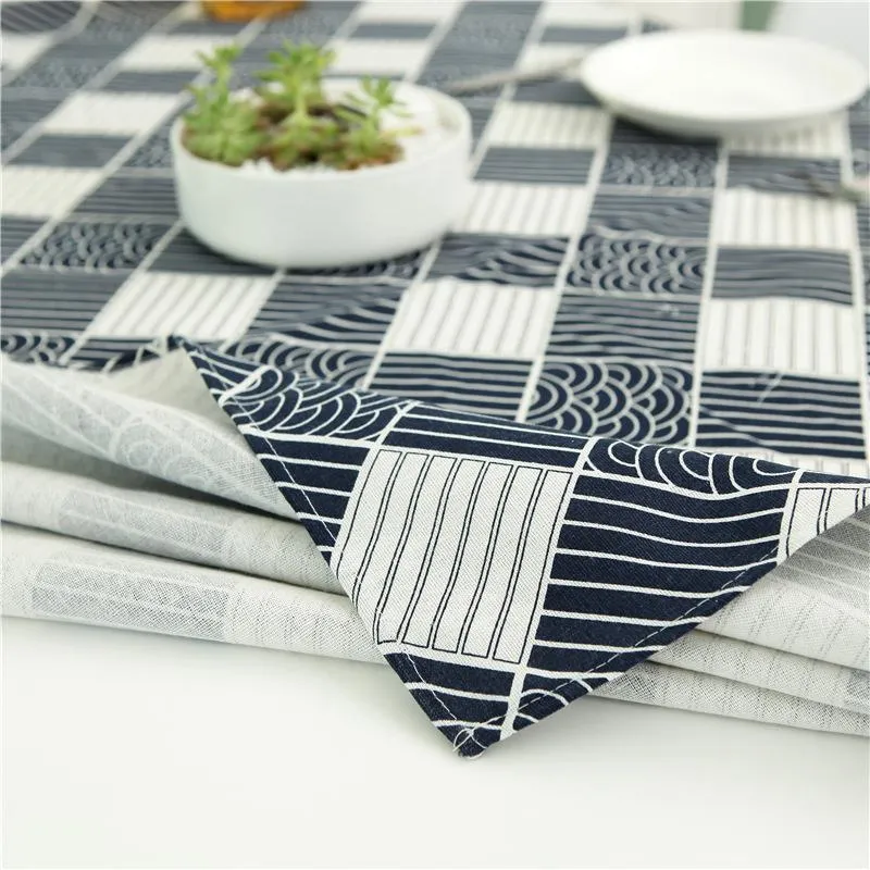 Rectangle de coton plaid bleu nappe imprimé nappe de la maison décoration de la table élégante couverture de table Home Textile Mantel