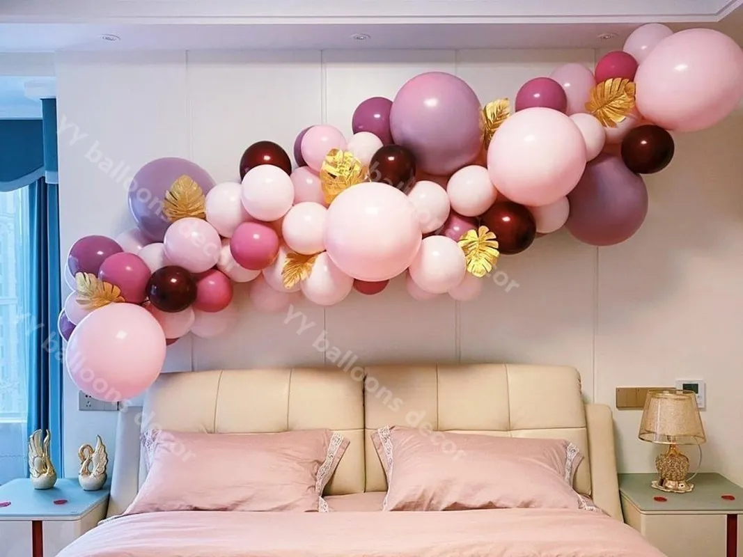 DIY Paste Haut Rose Gold Party Dekoration Ballons Garland Arch Kit Metallic 4D Gold Ballon Baby Dusche Dekorationen Hintergrund 201125