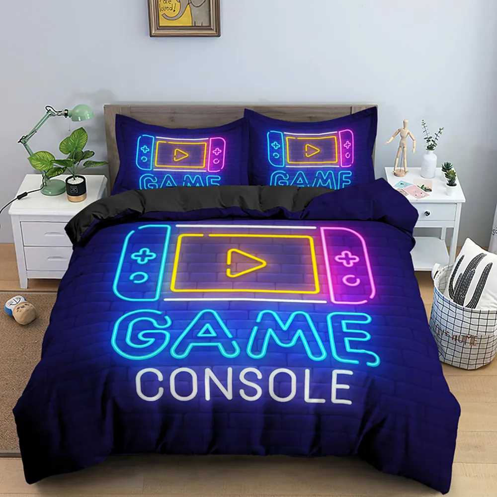 Fashion 2/Gamer Copripiumino Cartoon King Queen Set di biancheria da letto singolo Bambini Ragazzi Ragazze Letto Set Gioco Quilt Comforter Covers 201211