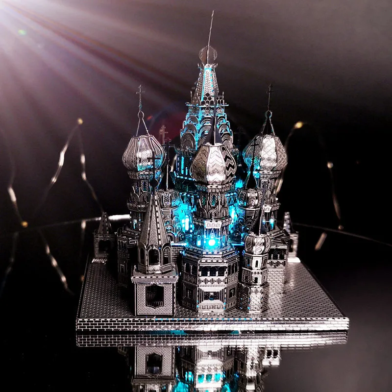 Vasily Cathedral DIY 3D Metal Puzzle Moscú Building Model Kit Laser Cutting Puzzle Niños Adultos Colección Educativa Juguete 201218