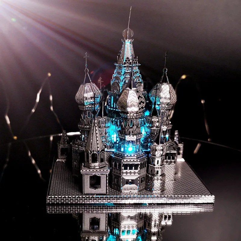 Vasily Cathedral DIY 3D Metal Puzzle Moscou Building Model Kit Laser Cutting Puzzle Adult Children Educational Collection Toy 201218