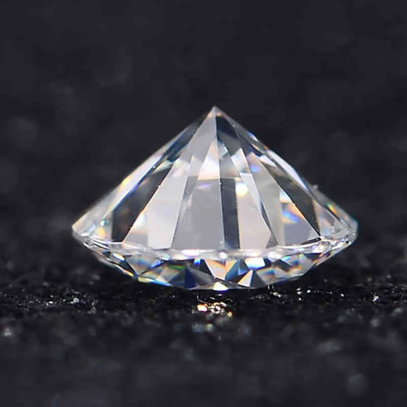 Moissanite 100% authentique, 2 carats, couleur D VVS1, coupe ronde, ample, pour bague, grandes pierres précieuses, avec certificat de réussite du Test de diamant