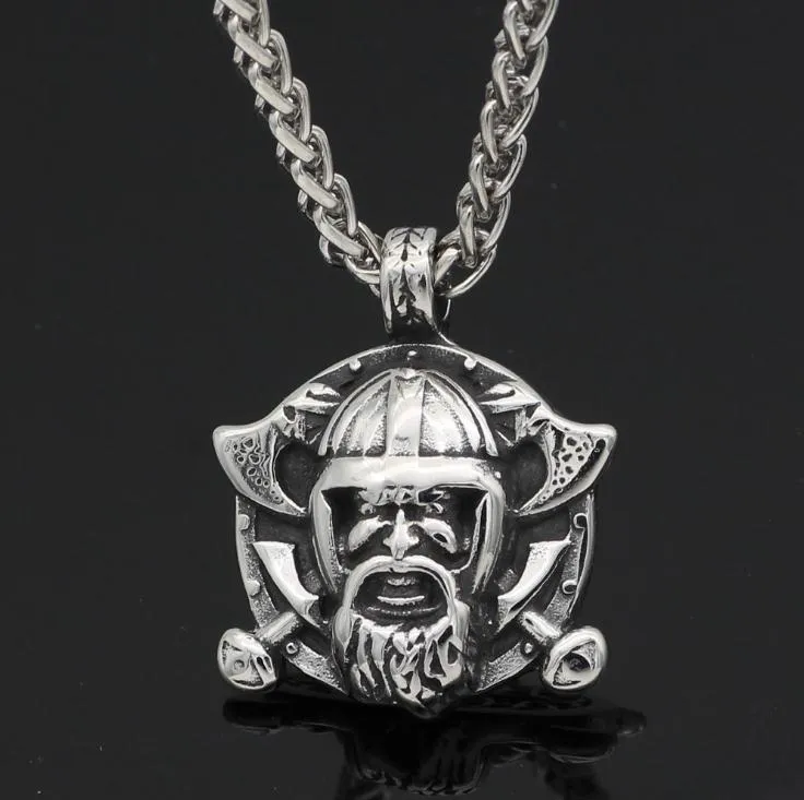 Bijoux nordiques rétro hommes Viking Tomahawk collier pendentif en acier inoxydable 316L Men039s Punk crâne chevalier bijoux 2199135