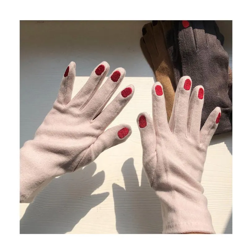 Cinq doigts Gants Chic en vernis à ongles Cashmere Creative Femmes Laine Velvet épais tactile Écran d'hiver Winter Warm Driving288a