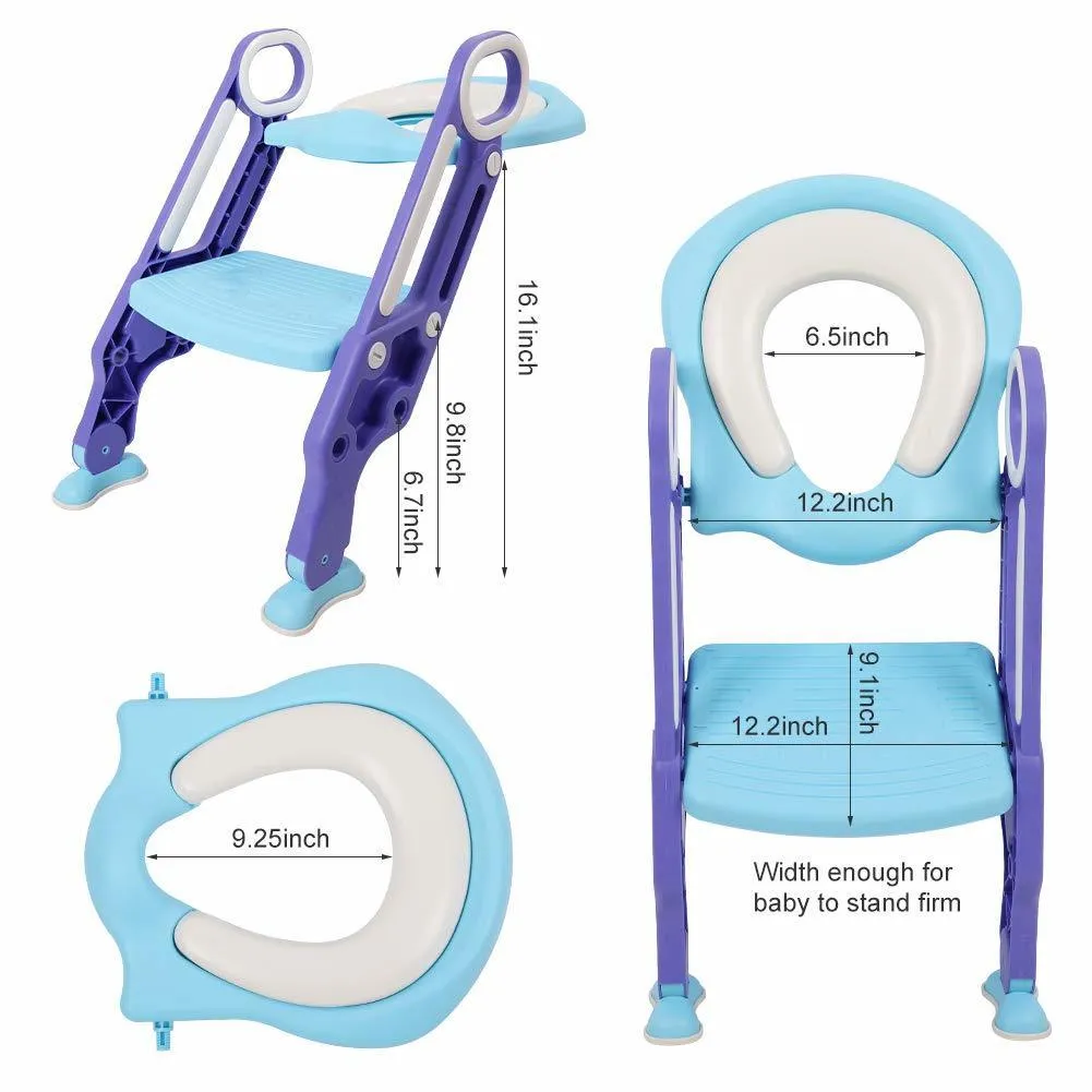 4 färgbarn barn vikning toalett träning stegstolar säte vikbara potties sits med justerbar stege säkra handtag mjuk padda LJ201110