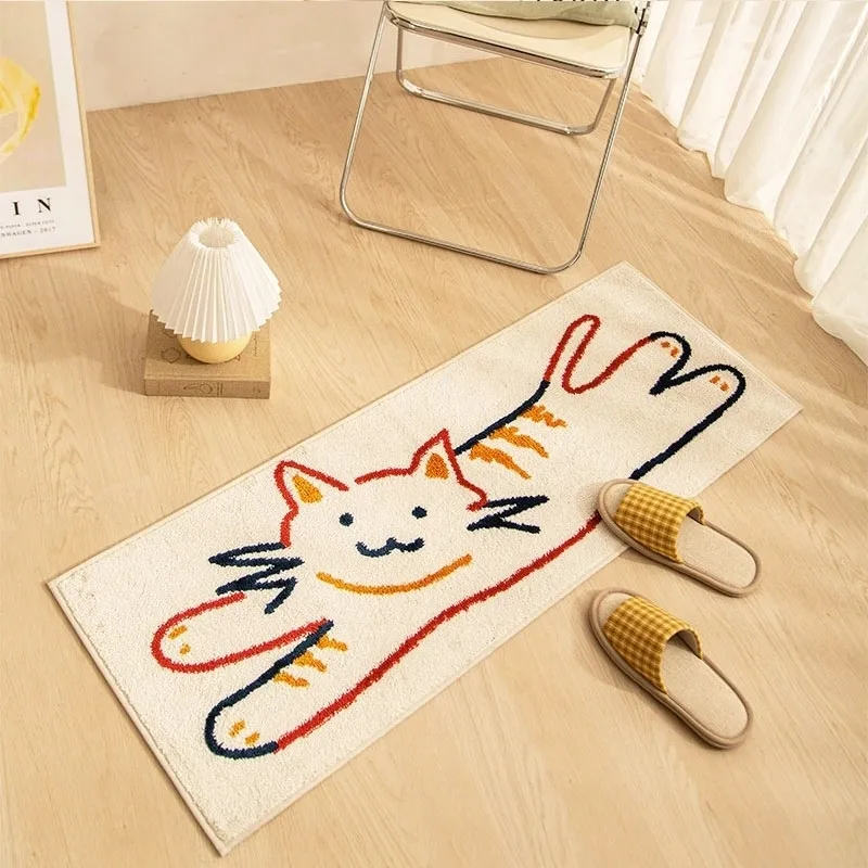 INS Chevet Long Tapis Motif Géométrique Bonjour Tapis Antidérapant Salon Tapis De Sol Chat Pet Tapis Chambre Tapis Doux 220301