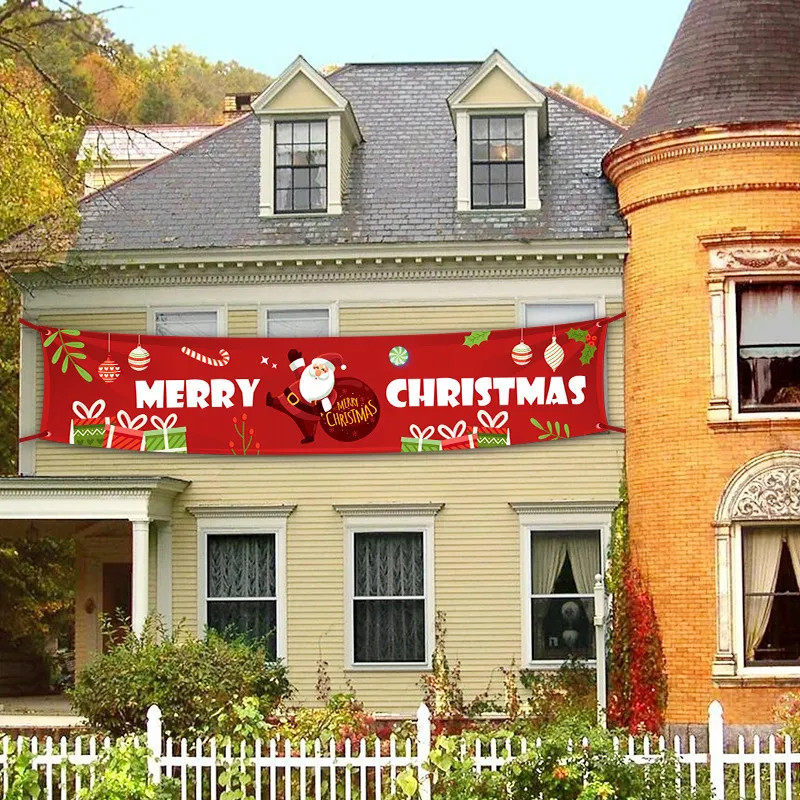 Ev Açık Mağaza Bayrağı Çeken Ev Açık Mağaza Bayrağı için Mutlu Noel Banner Dekorasyonları Y201020