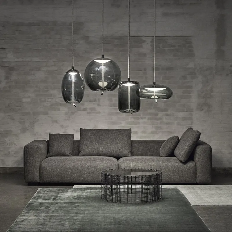 Lampe Led suspendue en verre à nœud, design nordique minimaliste, luminaire décoratif d'intérieur, idéal pour un salon, un Lustre créatif, Camera254r