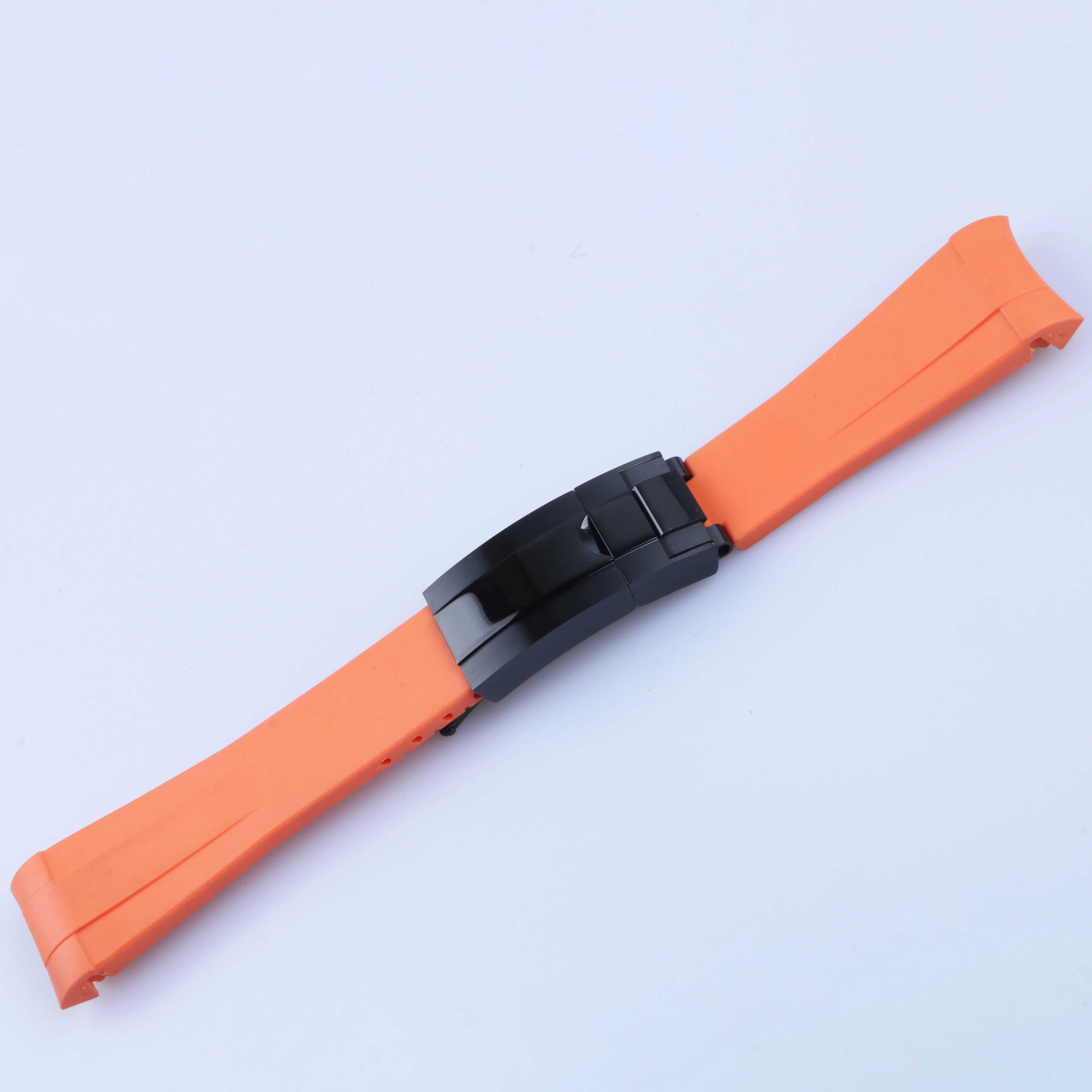 20 mm krökt slutklockband och svart polerad lås silikon svart maringrön orange röd gummi klocka för rol rem sub gmt da5398084