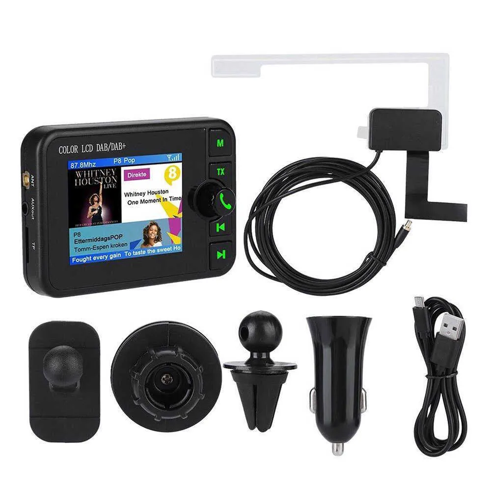 Mini DAB Radio-ontvanger Bluetooth FM Muziek Aux Interface Auto Multimedia Player Transmitter DAB TUNER Ondersteuning TF