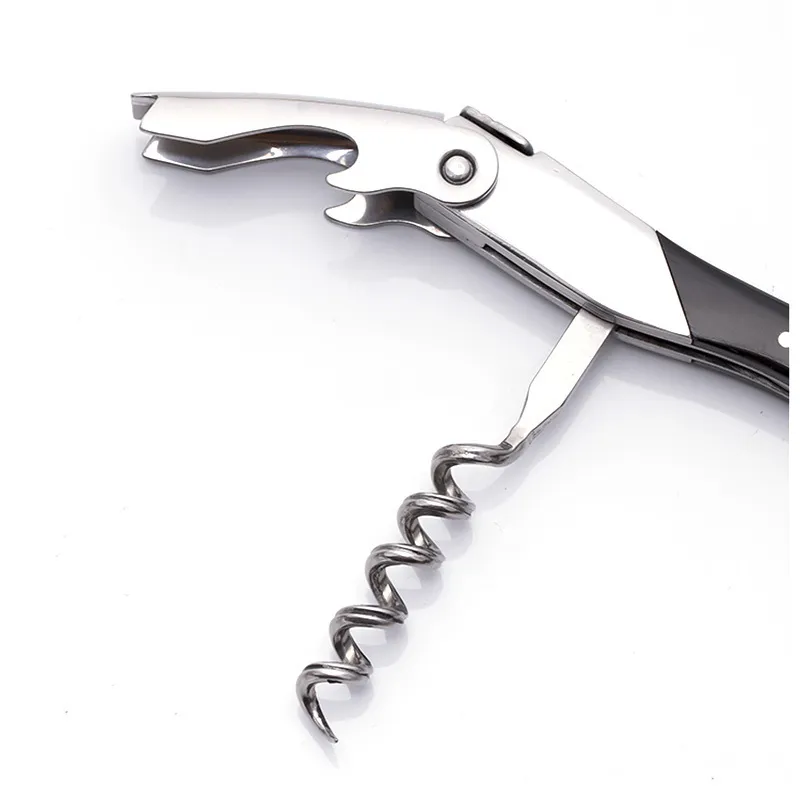 Laguiole Wood Handle Veals Wine Openers الفولاذ المقاوم للصدأ الفولاذ المقاوم للصدأ فتحة زجاجة Corkscrew سكين نبيذ العلبة الفتاحية في مربع هدايا المطبخ ملحقات Y2271