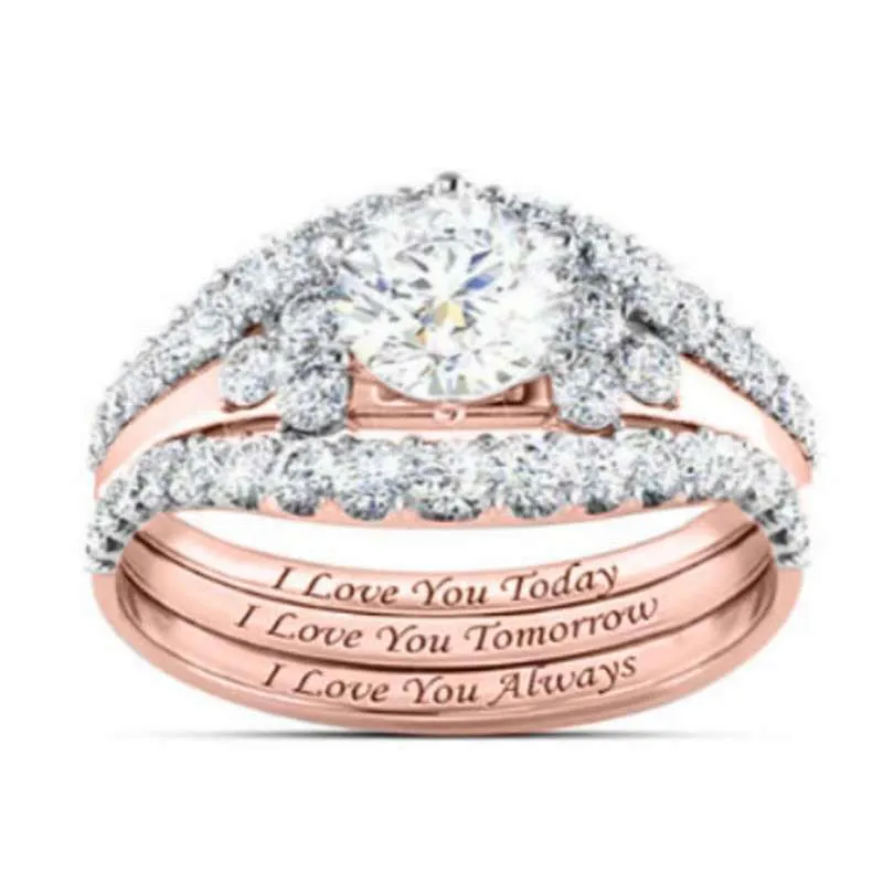 Yunjin New Diamond ThreePiece Ring Set Popular Lady Engagement Hand Jewelry7685008