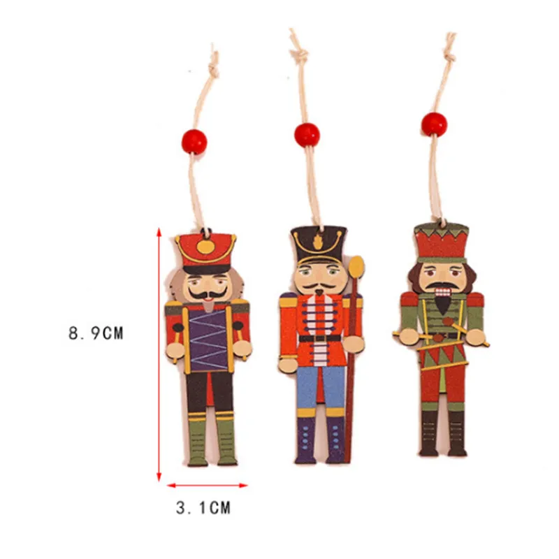 Christmas Tree Decorations lot Wooden Nutcracker Soldier Ornaments Decoration for Home Year natal Y201020
